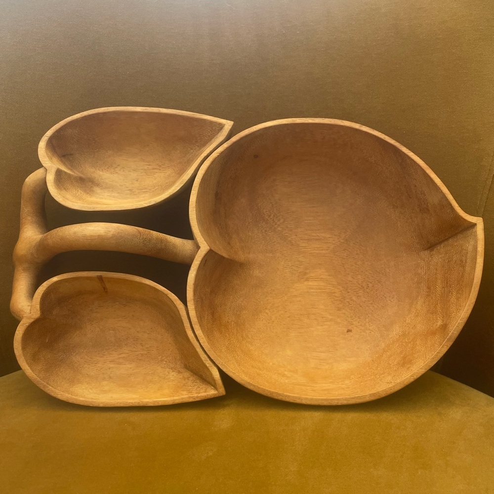Handcrafted Wooden Leaf shape Serving Bowl